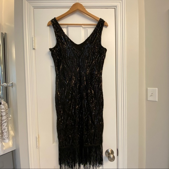 Julia Jordan Black Sleeveless Sequined Dress Size 6 - Picture 2 of 4
